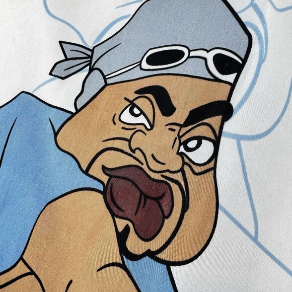 VTG Jafari Outfitters Fat Albert Cartoon Blunt Shirt Men's XL All Over Print SS - Picture 11 of 13